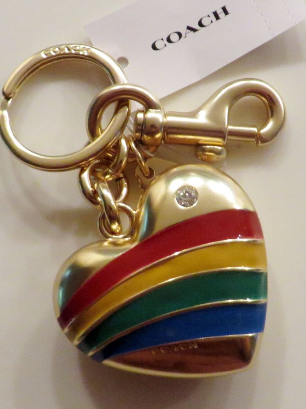 NWT Coach Heart Rainbow Bag Charm  Style Number CAX71